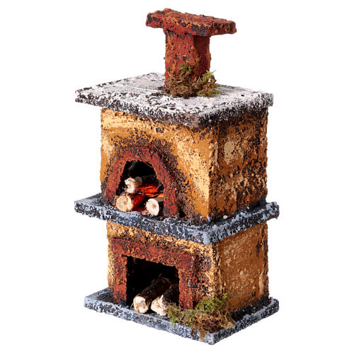 Four à bois jaune crèche napolitaine 8-10 cm décor h 13 cm 2