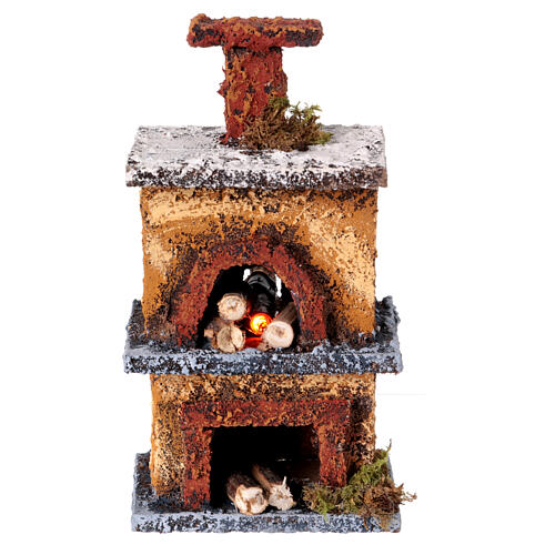 Forno a lenha amarelo para presépio napolitano 8-10 cm cenário altura 13 cm 1