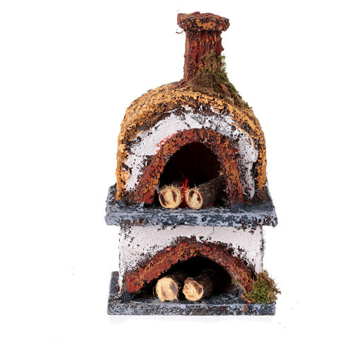 Round wood-fired oven with Neapolitan nativity scene setting 8-10 cm, height 12 cm, yellow 1