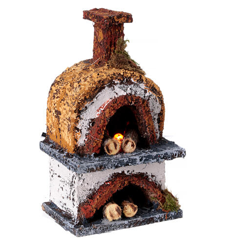 Round wood-fired oven with Neapolitan nativity scene setting 8-10 cm, height 12 cm, yellow 2