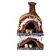 Round wood-fired oven with Neapolitan nativity scene setting 8-10 cm, height 12 cm, yellow s1