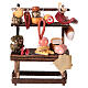 Banchetto presepe 10 cm napoletano dimensioni 15x10x5 cm pane salumi formaggi s1