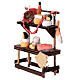 Banchetto presepe napoletano 10 cm salumi pane formaggi vino dimensioni 15x10x5 cm s2