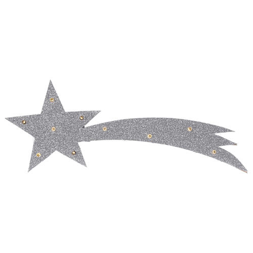 Illuminated silver comet star 40x15 cm 3