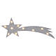 Illuminated silver comet star 40x15 cm s1