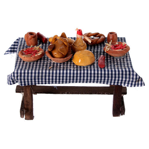 Dressed table for 14-16 cm Neapolitan Nativity Scene, 15x15x10 cm 1