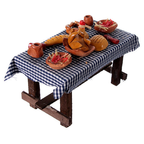 Dressed table for 14-16 cm Neapolitan Nativity Scene, 15x15x10 cm 2