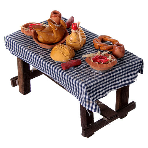 Dressed table for 14-16 cm Neapolitan Nativity Scene, 15x15x10 cm 3