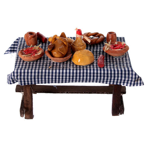 Tavola imbandita presepe napoletano 14-16 cm 15x15x10 cm 1