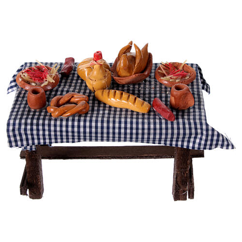 Tavola imbandita presepe napoletano 14-16 cm 15x15x10 cm 5