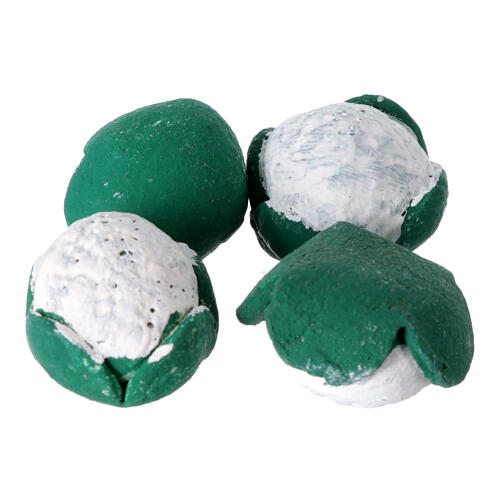 Blumenkohl, 4-teiliges Set, Krippenzubehör, neapolitanische Krippe, für 10–12 cm Krippe – 1 cm 2