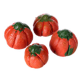 Kürbisse, 4-teiliges Set, Krippenzubehör, neapolitanische Krippe, für 10–12 cm Krippe – 1 cm