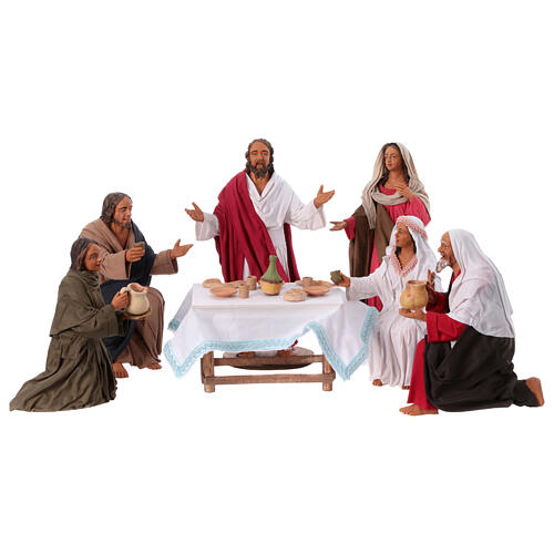 Scène Noces de Cana crèche napolitaine de Pâques terre cuite 7 pcs 1