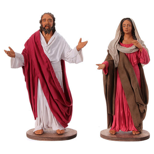 Scène Noces de Cana crèche napolitaine de Pâques terre cuite 7 pcs 4