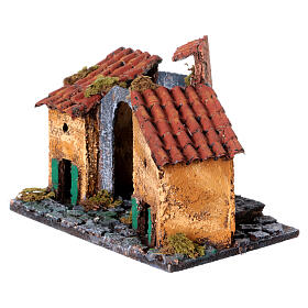 Casitas aldea belén napolitano 10-12 cm musgo corcho 15x15x10 cm