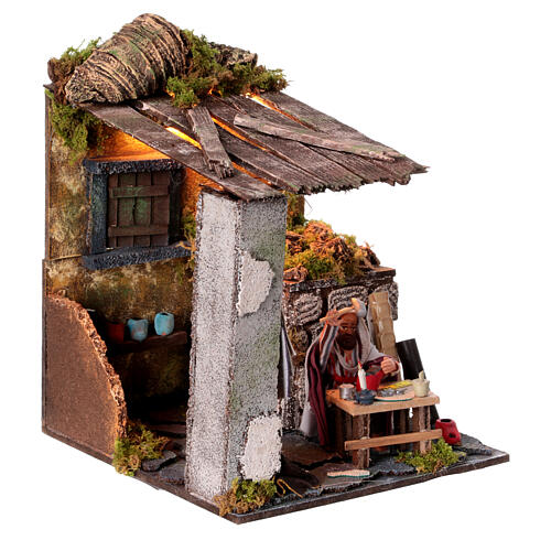 Shoemaker's shop with tool shed for 12 cm Neapolitan Nativity Scene, animated figurine, 25x20x20 cm 3