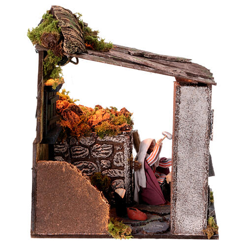 Shoemaker's shop with tool shed for 12 cm Neapolitan Nativity Scene, animated figurine, 25x20x20 cm 4