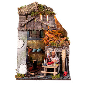 Cobbler's shop tool shed Neapolitan nativity scene 12 cm animated 25x20x20 cm