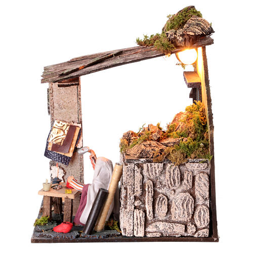 Cobbler's shop tool shed Neapolitan nativity scene 12 cm animated 25x20x20 cm 5
