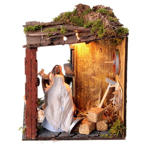 Animated Nativity of 18th-century style for 10 cm Neapolitan Nativity Scene, 20x20x20 cm 4