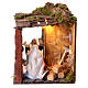 Nativité style XVIIIe mouvement berceau crèche napolitaine 10 cm cabane 20x20x20 cm s4