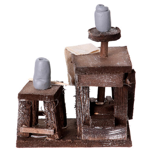 Banco ceramista piccolo presepe 8-10 cm napoletano strumenti 10x10x5 cm 4