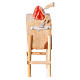 Banco macellaio presepe 10-12 cm napoletano con bistecca 2 coltelli 10x5x5 cm s1