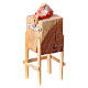 Banco macellaio presepe 10-12 cm napoletano con bistecca 2 coltelli 10x5x5 cm s3
