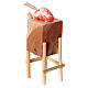 Banco macellaio presepe 10-12 cm napoletano con bistecca 2 coltelli 10x5x5 cm s4