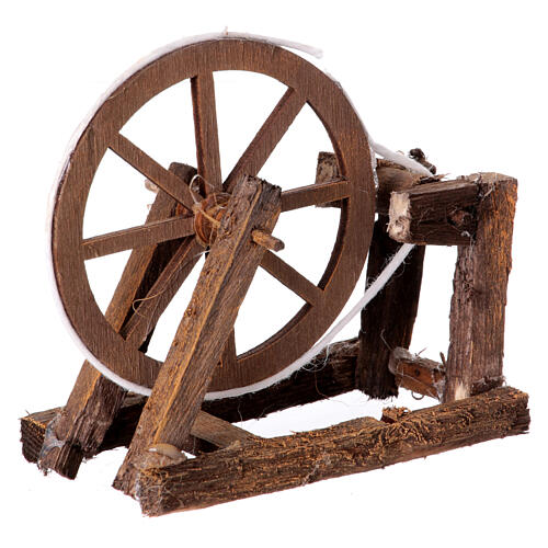 Métier avec roue crèche 10-12 cm napolitaine 5x10x5 cm 3