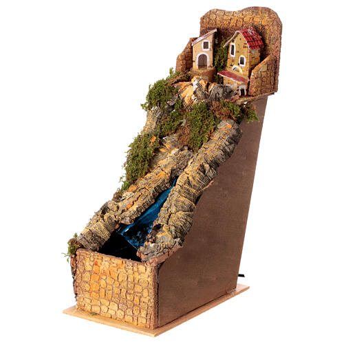 Ambientazione presepe napoletano 10-12 cm ruscello casette 30x10x20 cm 2