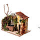 Fontana a destra presepe 10-12 cm napoletano con casetta ambientazione 15x20x15 cm s2