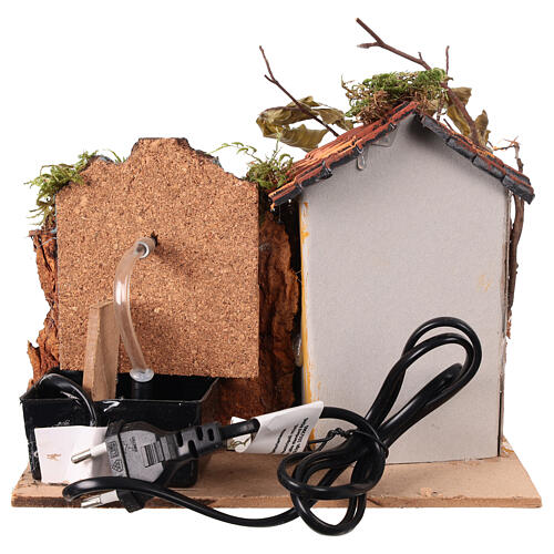 Fountain with house for 10-12 cm Neapolitan Nativity Scene, left pathway, 15x20x15 cm 4