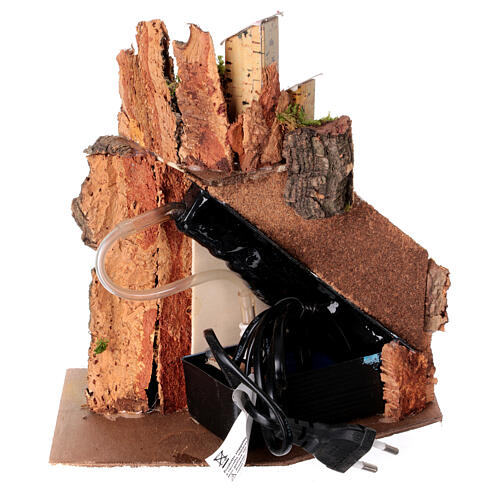 Setting with waterfall and small houses for 10-12 cm Neapolitan Nativity Scene, 25x20x10 cm 4
