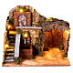 Setting with cave, fountain, staircase and door for 12 cm Neapolitan Nativity Scene, 25x30x20 cm s1