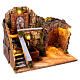 Ambientazione capanna casa fontana e scala presepe 12 cm napoletano 25x30x20 cm s4