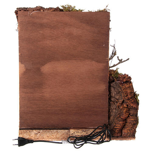 Dorfkulisse – neapolitanischer Stil des 18 Jahrhunderts, mit Wassermühle und Stall, für 10 cm Krippe, 45 × 40 × 40 cm 5