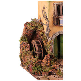 Pueblo belén napolitano estilo 700 molino cabaña 10 cm dimensiones 45x40x40 cm
