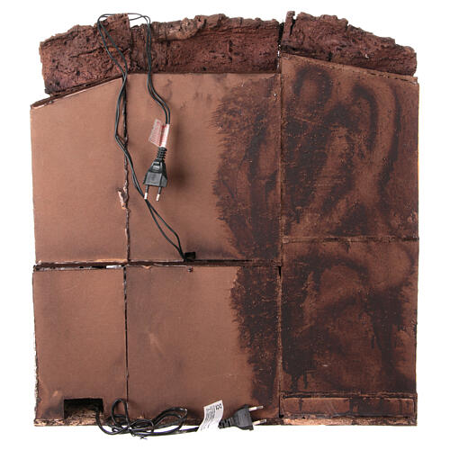 Village 18th century style nativity scene 12 cm Neapolitan oven fountain 50x50x40 cm 6