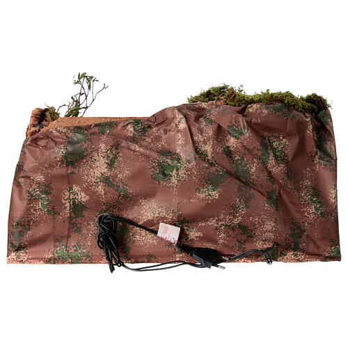 Ambientación cabaña con puerta para belén napolitano 14-16 cm musgo 20x50x25 cm 4