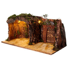 Neapolitan nativity scene stable setting 14-16 cm moss 20x50x25 cm
