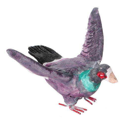 Terracotta pigeon with open wings for 12-14 cm Neapolitan Nativity Scene 3