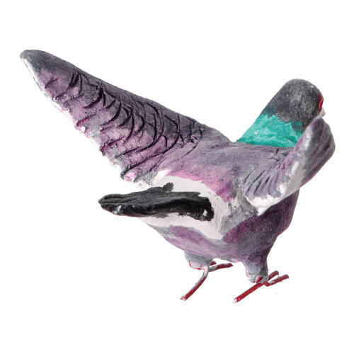 Terracotta pigeon with open wings for 12-14 cm Neapolitan Nativity Scene 4