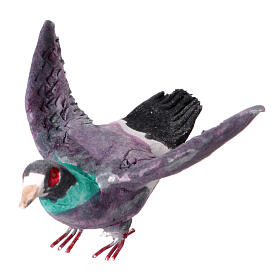 Pigeon terre cuite crèche napolitaine 12-14 cm ailes déployées