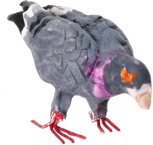 Pigeon penché en avant terre cuite crèche napolitaine 12-14 cm 2