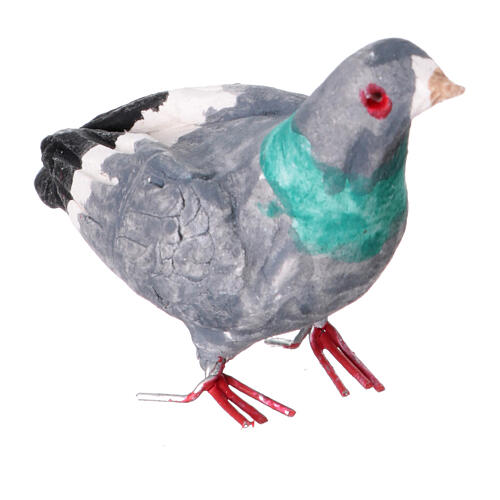 Pigeon debout terre cuite crèche napolitaine 12-14 cm 3