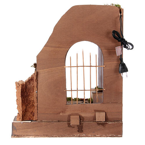 Tempio con colonna e cancello presepe napoletano 14-16 cm 45x40x40 cm 4