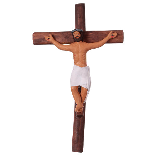 Escena belén pascual crucifixión Jesús ladrones 3 piezas Nápoles 25x15 cm 2