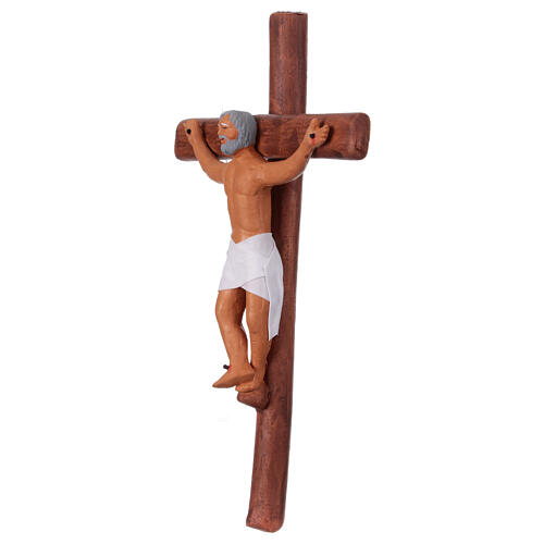 Scène crèche de Pâques napolitaine crucifixion Jésus et brigands 3 pcs 25x15 cm 6