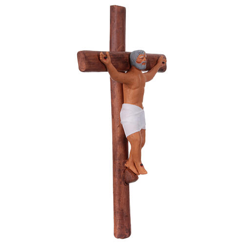 Scène crèche de Pâques napolitaine crucifixion Jésus et brigands 3 pcs 25x15 cm 9